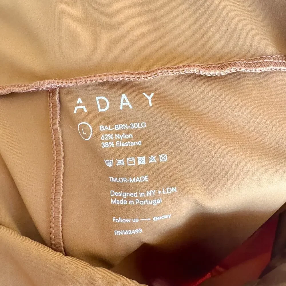 ADAY Camel Tan Tailor Made Slit Cuff Stretchy Work Pant - Large